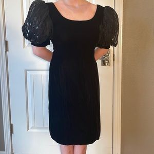 Rimini size 8 black velvet puff sleeve